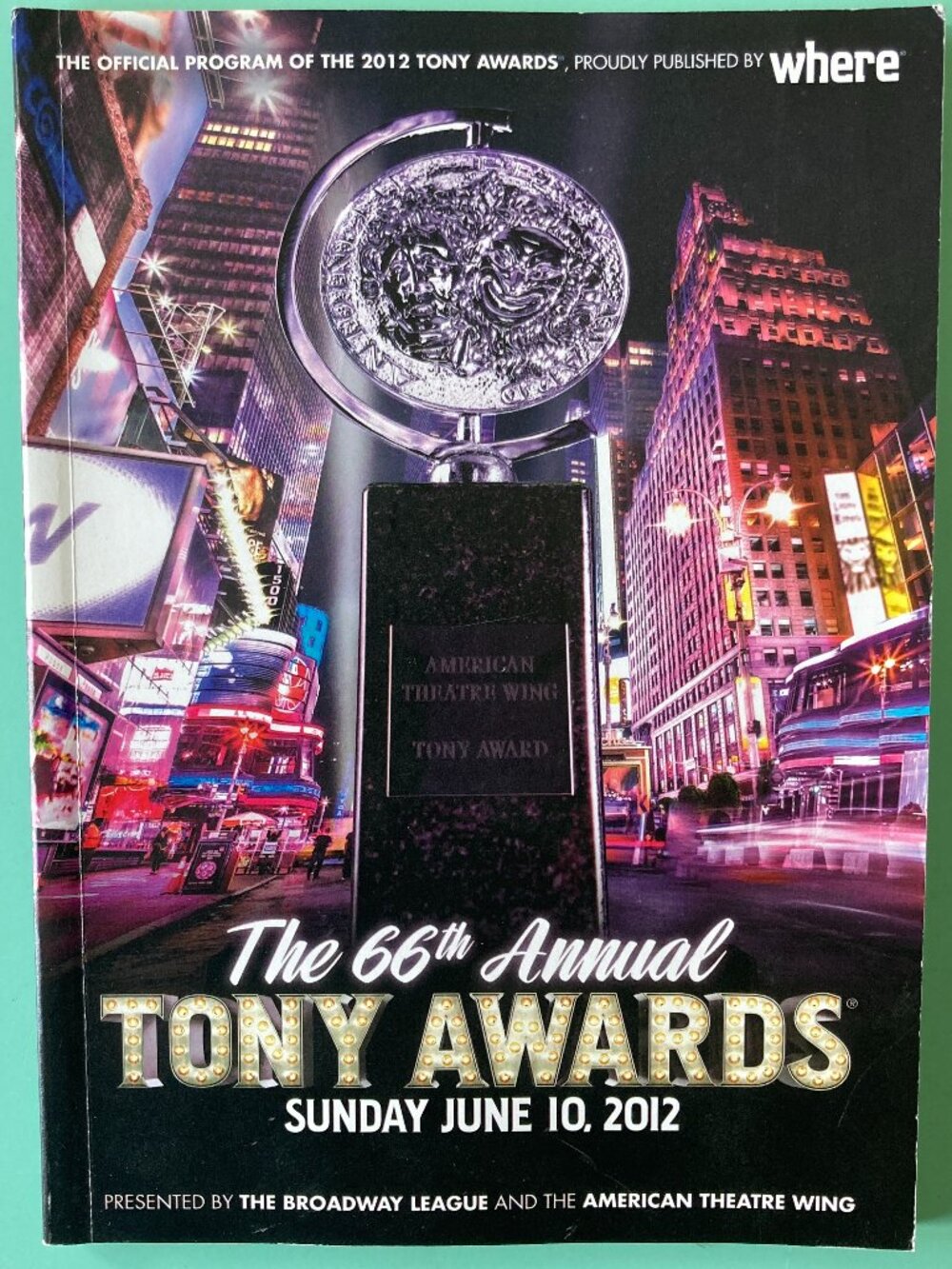 Tony Awards Playbill Program 2012 Host Was Neil Patrick Harris BEACON THEATRE